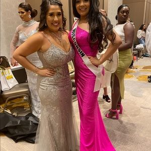 Jovani Dress. Used once for a pageant. The back & torso is sheer with jewels